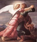 STEINLE, Edward Jakob von Jacob Wrestling with the Angel USA oil painting artist